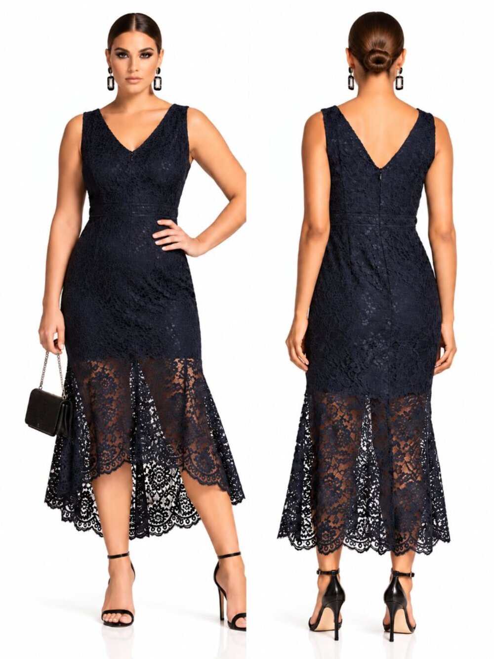 Nanette Lepore Black Lace V Neck Sleeveless Sheath Cocktail Dress Size 6